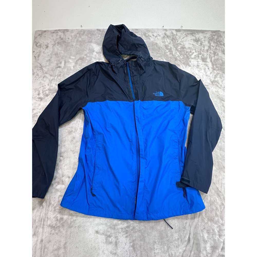 The North Face DryVent Rain Jacket Men's L Blue Black Colorblock Hooded Shell
